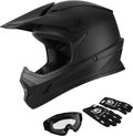 SLMOTO Toddler Full Face Helmet Matte Black Dirt Bike ATV DOT Approved