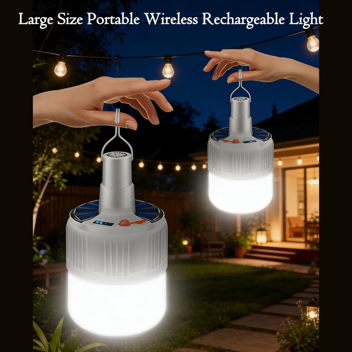 3 PCS Camping Lantern Hanging Light 4000 Rechargeable Tent Lamp with Remote Control LED USB Portable Outdoor Waterproof Emergency Power Outage Hurricane (3pack Bulb with Remote Control)