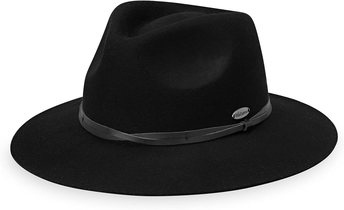 Wallaroo Hat Company Women’s Petite Aspen Fedora – UPF 50+ Sun Protection, 100% Wool Felt, Adjustable, Packable, Black, Small