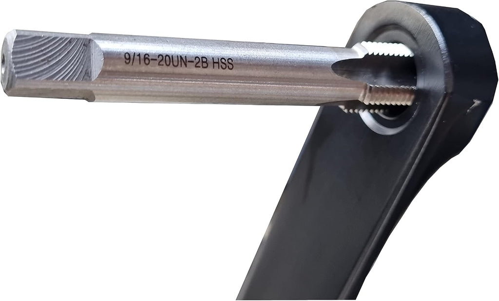 9/16-20 Threaded HSS Tap Set, Bike Pedal thread repair kit, Right Hand and Left Hand Thread Tap Set, 9/16 x 20 TPI Crank Saver, Bike Crank Repair Tool