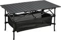 WUROMISE Lightweight Aluminum Folding Camping Table (37.13” x 21.57” x 19.69”), Portable Roll-Up Design for Outdoor, Camping, Beach, BBQ, Patio, and Picnic, Durable & Waterproof with Carrying Bag