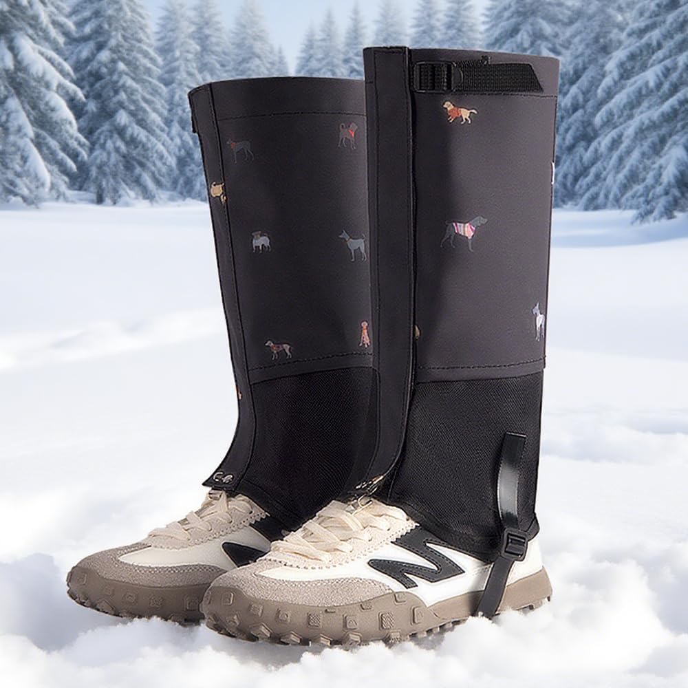 Kids Snow Gaiters, Waterproof Outdoor Leg Gaiters with Adjustable Straps, Anti-Snow Boot Covers for Hiking, Climbing, Snow Play & Winter Adventures