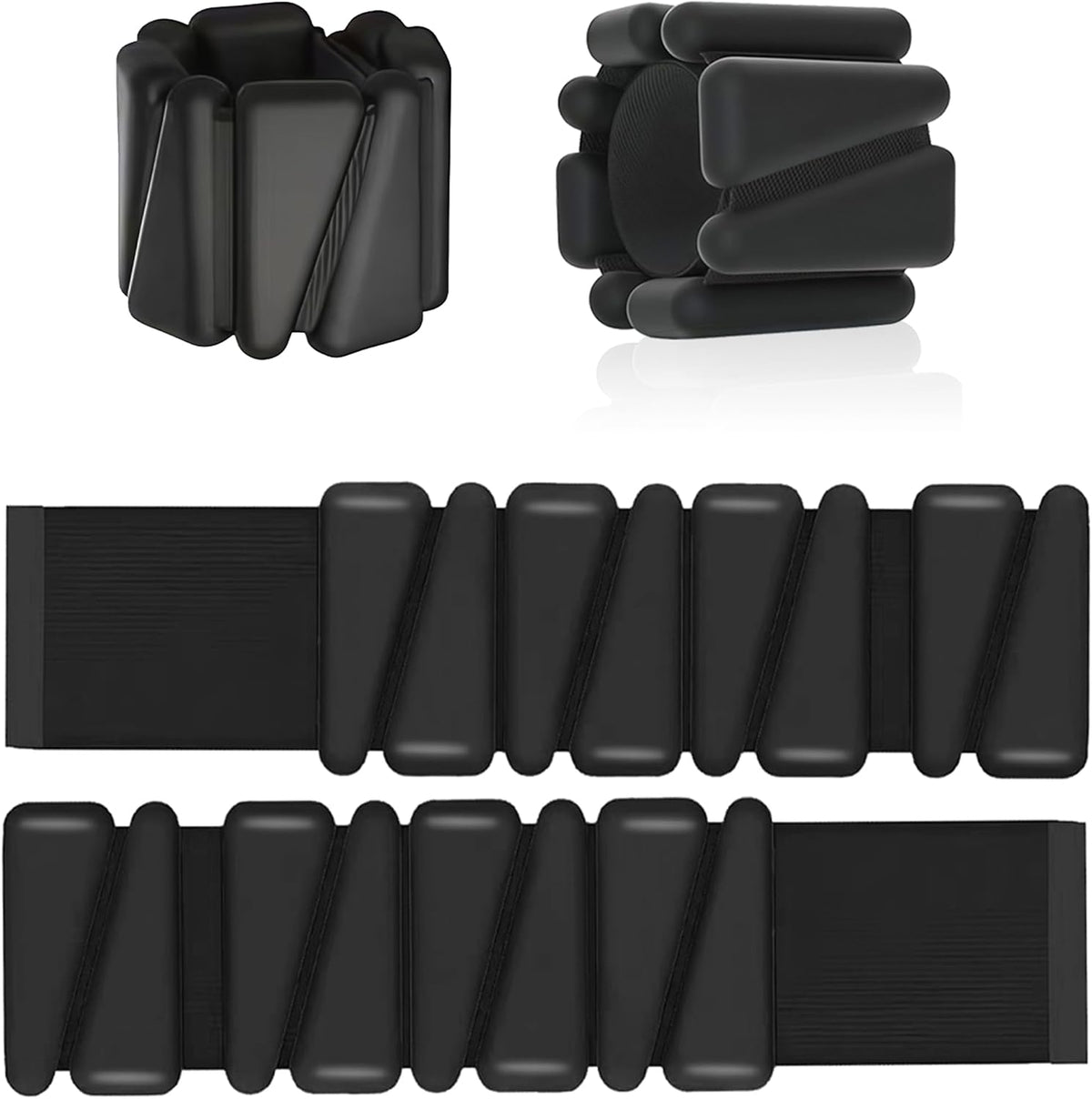 Ankle Weights 2 lb Set for Women & Men - Adjustable Wrist/Leg Weights with Soft Neoprene & Metal D-Ring, Sweat-Proof for Walking Running Pilates HIIT At Home Workout