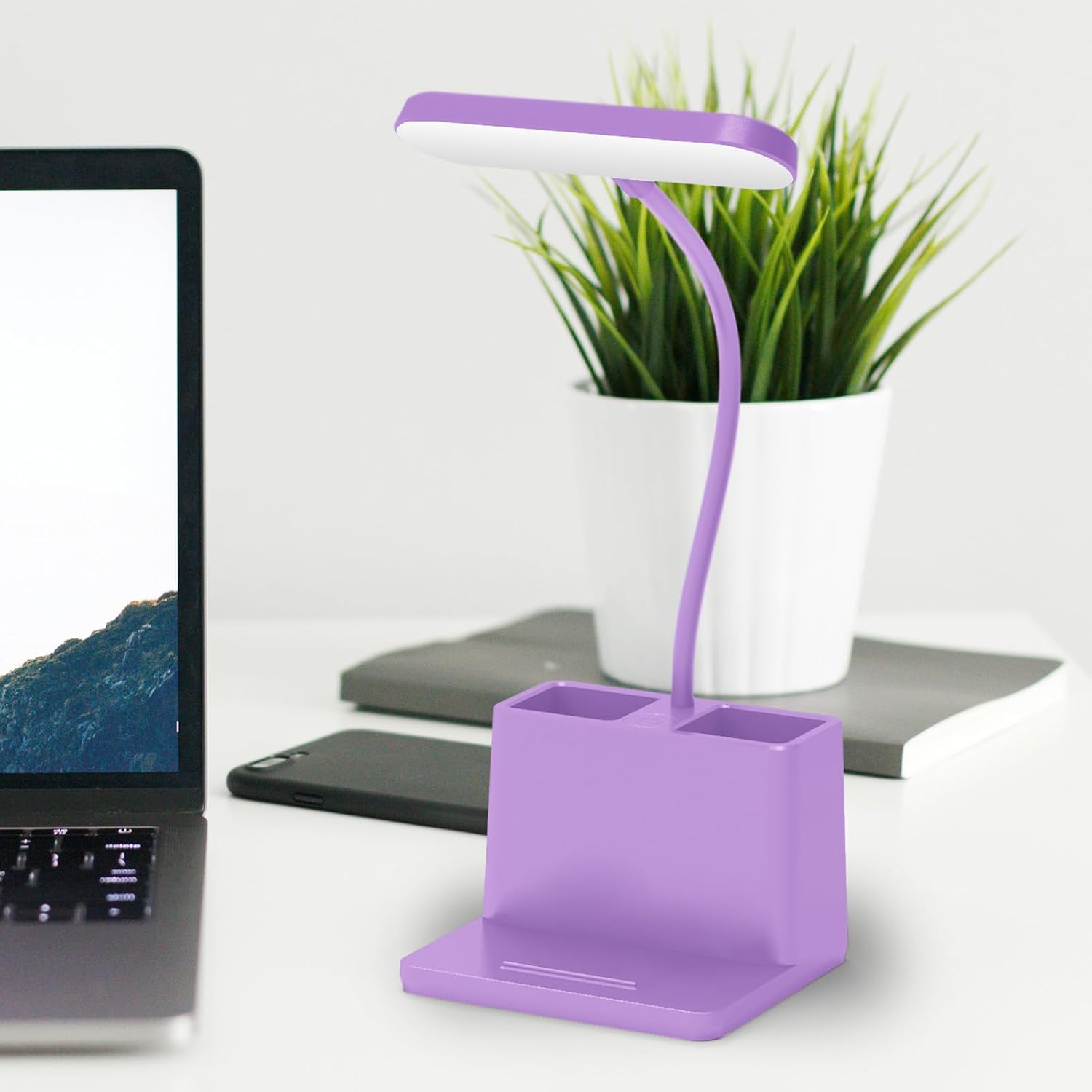 AXX Purple Desk Lamp, Cute Table Light for Home Office College Dorm