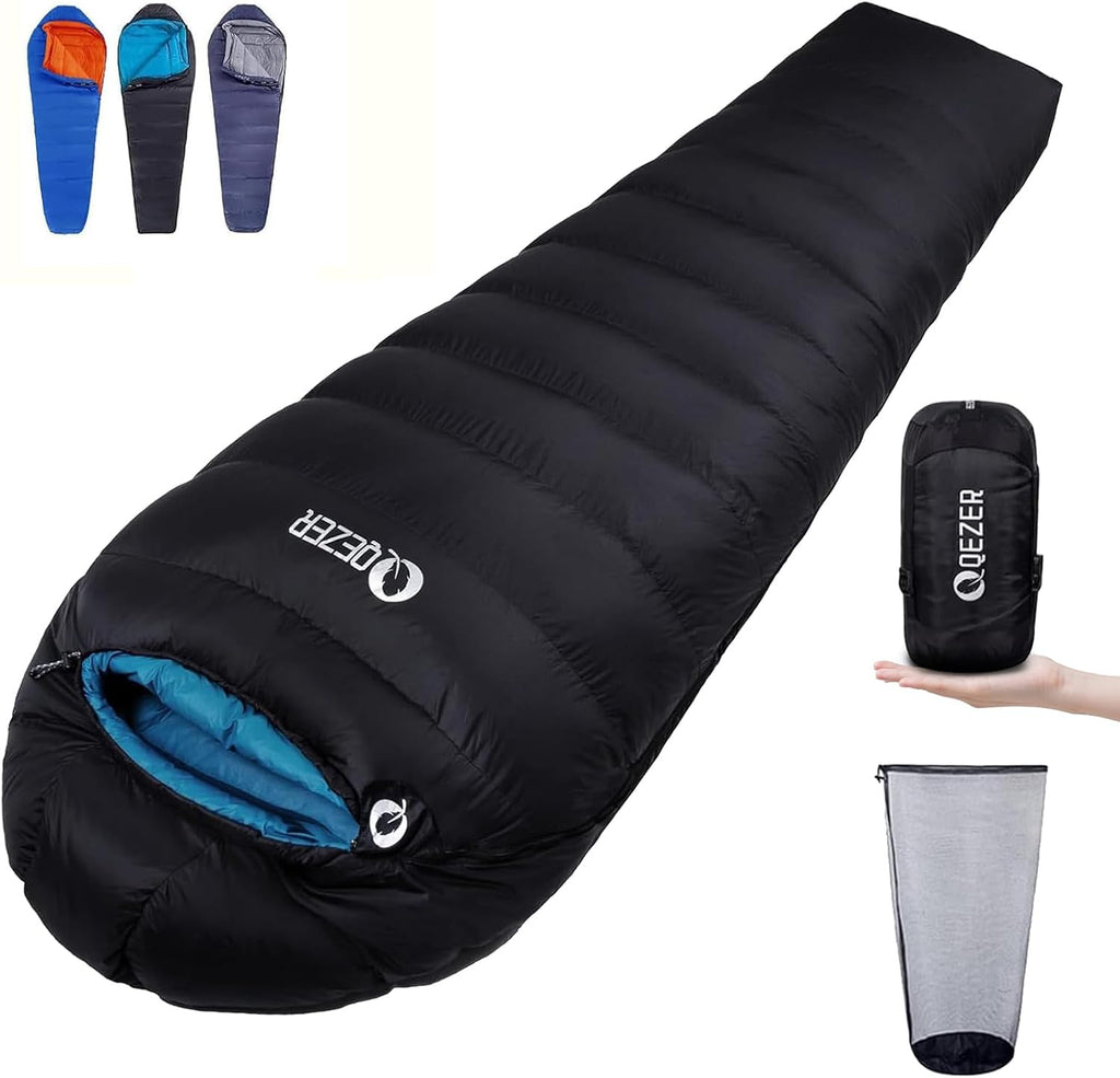 Down Mummy Sleeping Bag for Adults, 600 Fill Power Backpacking