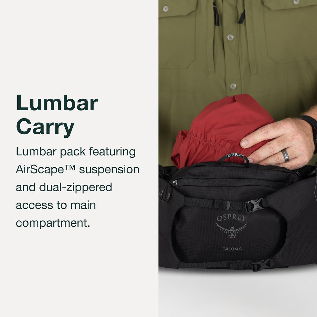 Osprey Talon 6L Men's Lumbar Hiking Waist Pack - Fanny Pack with Water Bottle Holders