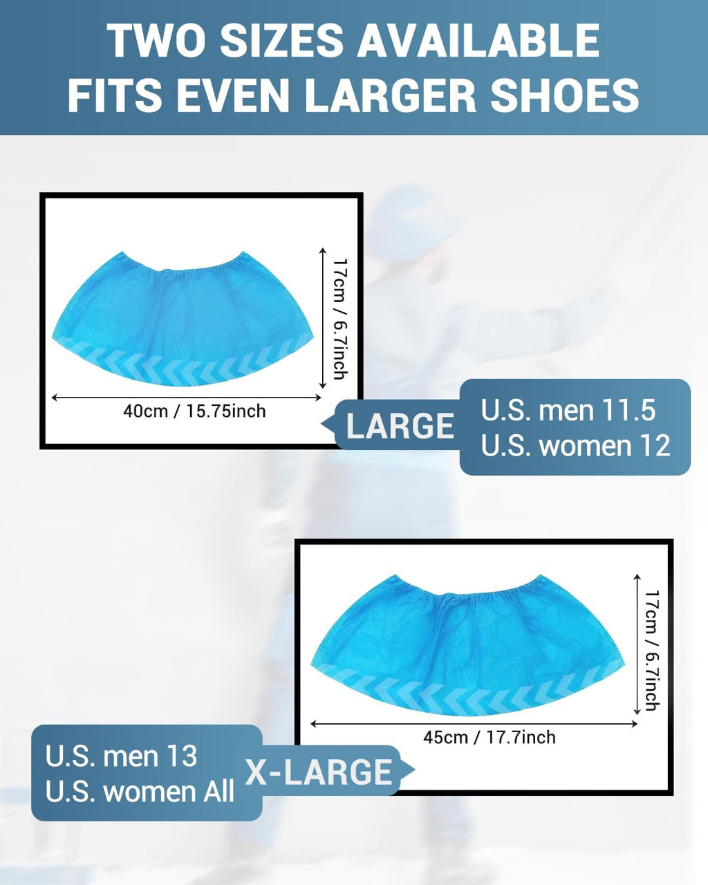 Buself 100 Count Shoe Covers Disposable Non-Slip, Premium Cloth Boot Covers, Slip-resistant, Durable, Breathable, Non-toxic, Recyclable