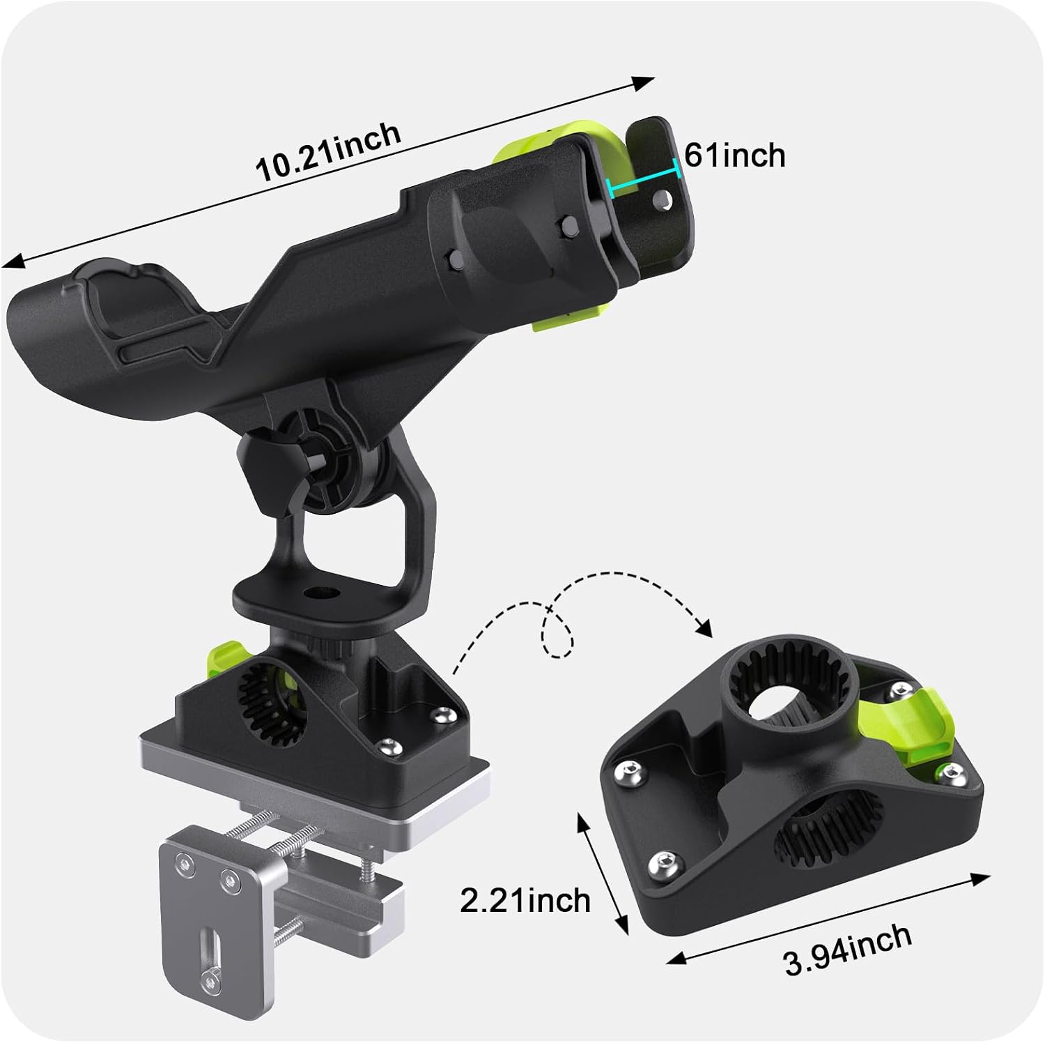 Combo Mount Fishing Rod Holders - 360 Degree Adjustable Boat Rod Rack