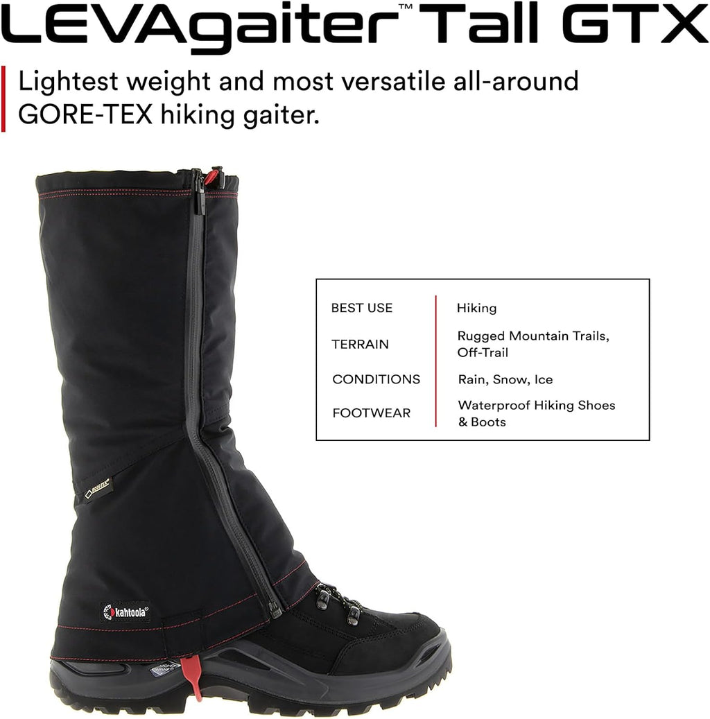 Kahtoola LEVAgaiter Tall GTX Waterproof Gore-TEX Off-Tail Hiking Gaiters