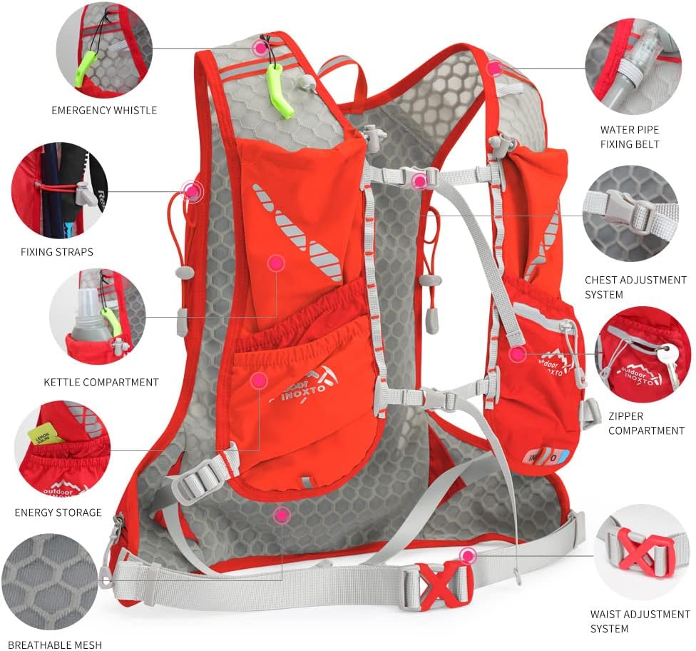 IX INOXTO Running Hydration Vest for Men Women Water Backpack for Running 3L Running Hydration Pack for Trail Running Marathon Race Hiking