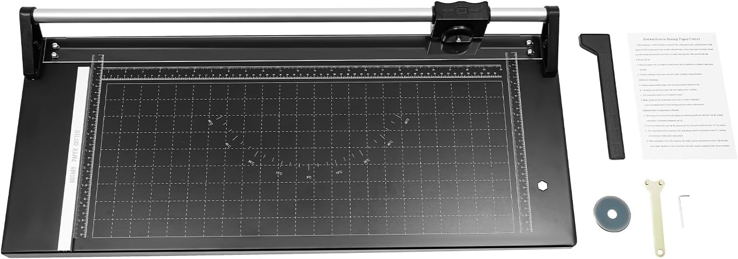 Manual Heavy Duty 24 Inch Rolling Cutter, Precision Rotary Paper Trimmer
