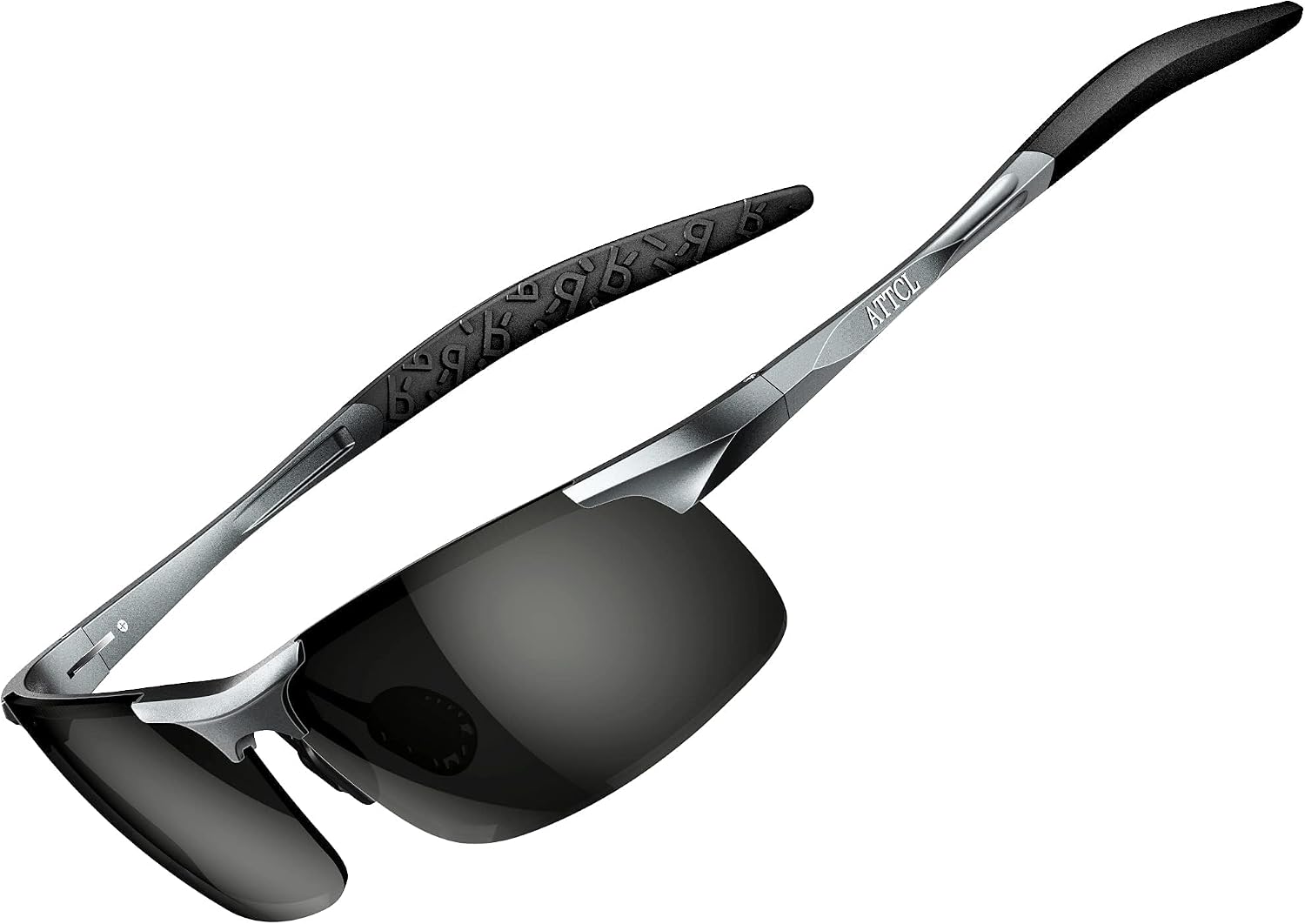 ATTCL 0.9 oz Polarized Sunglasses Men Al-Mg Metal Golf Fishing Sports UV400