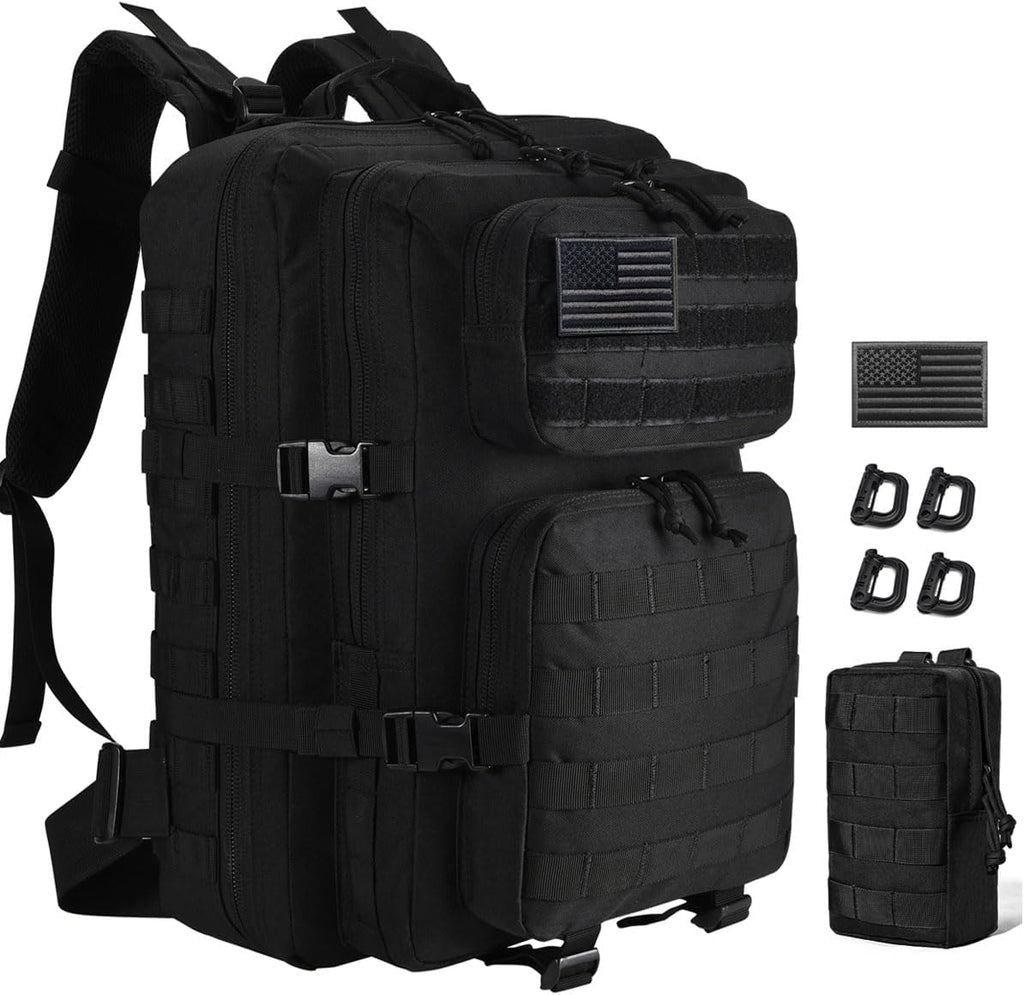 45L Tactical Backpack for Men Women, Military Assault Pack with MOLLE, Large 3 Day Bug Out Bag for Hiking Camping