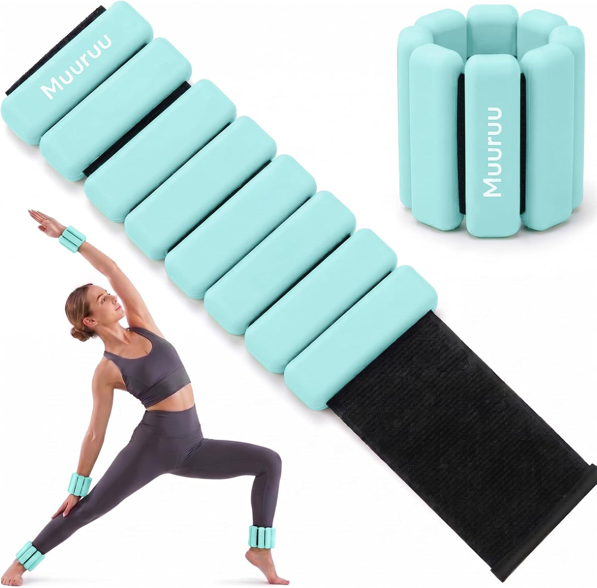 Ankle Wrist Weights for Women Men Adjustable Silicone Arm Leg Weight