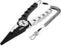 Booms Fishing X1 Aluminum Fishing Pliers Saltwater, Surf Fishing Tackle Kit, Fishing Multitool Hook Remover Braided Fishing Line Cutting and Split Ring with Coiled Lanyard and Sheath