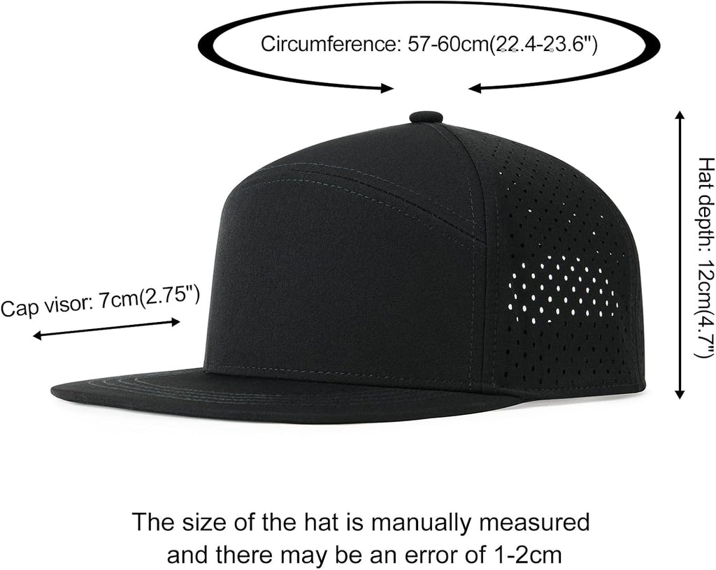 FEINION Men Laser Mesh Flat Brim Snapback Baseball Cap