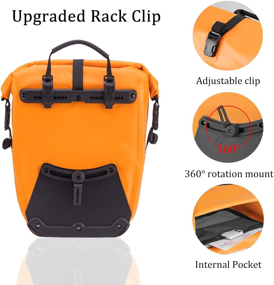 ROCKBROS Bike Panniers Waterproof Max 30L Capacity Cycling Traveling 1 Pack