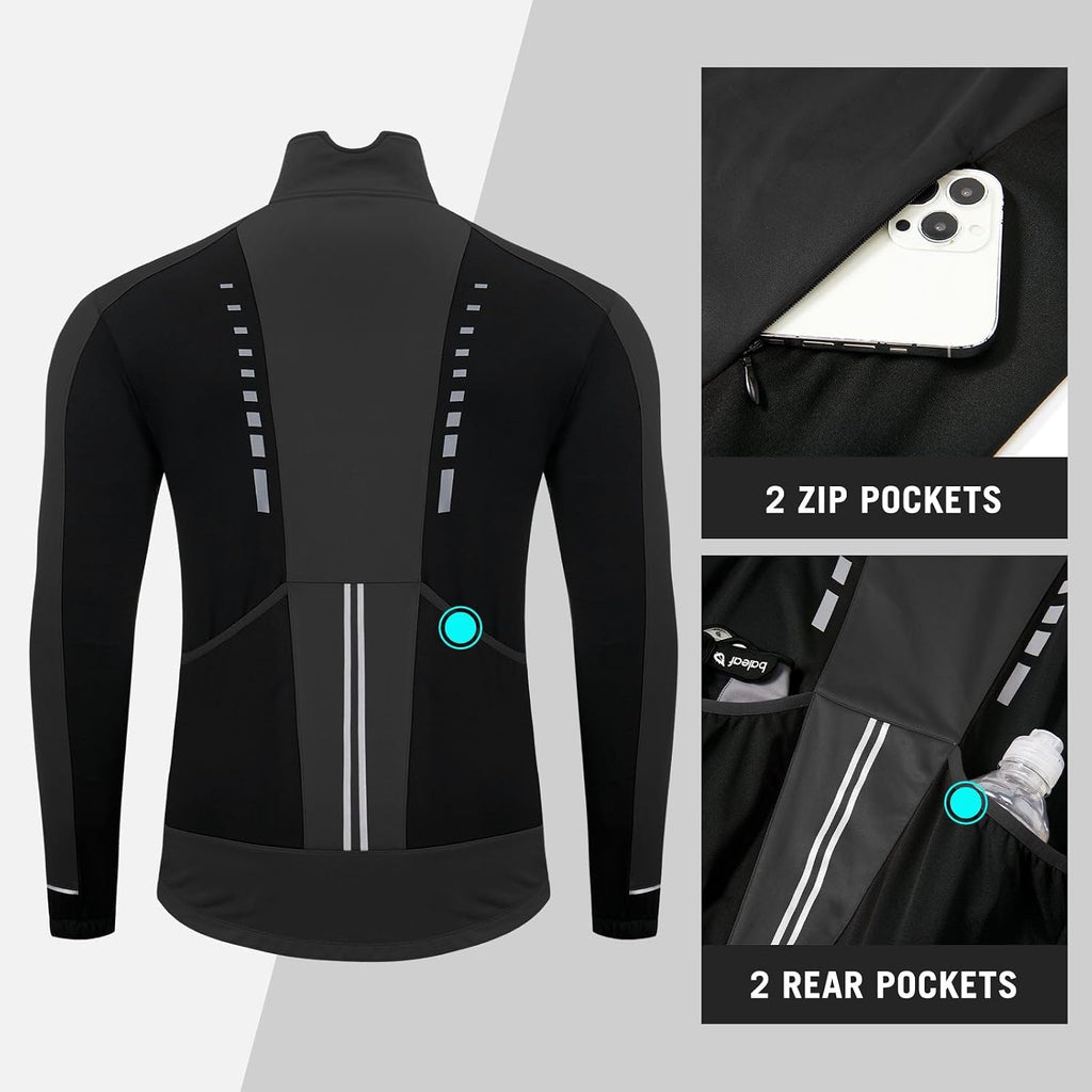 baleaf Men's Cycling Winter Jacket Windproof Softshell Thermal Warm Pockets