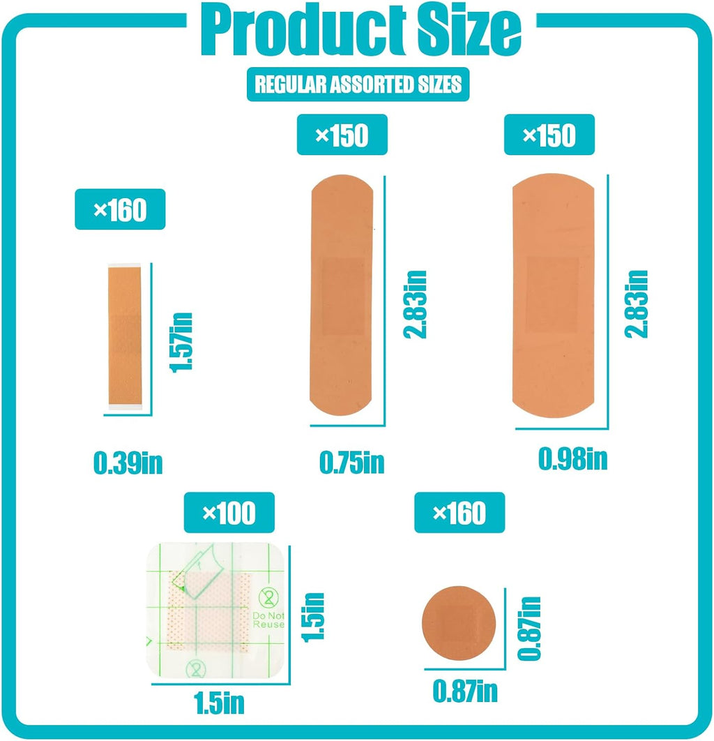 Lounsweer 720 Pcs Assorted Bandage Bulk Waterproof Adhesive Variety Bandage