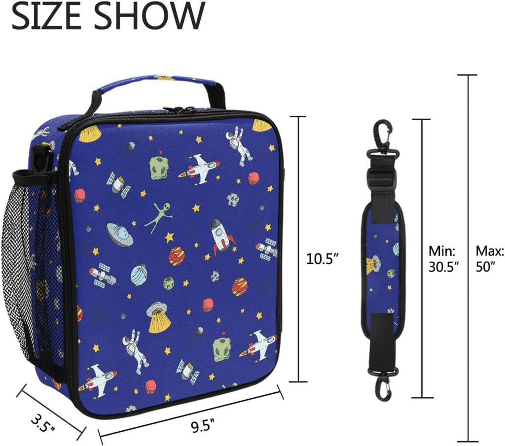 Space Astronaut Lunch Box Insulated Lunch Bag Cooler Tote Bag