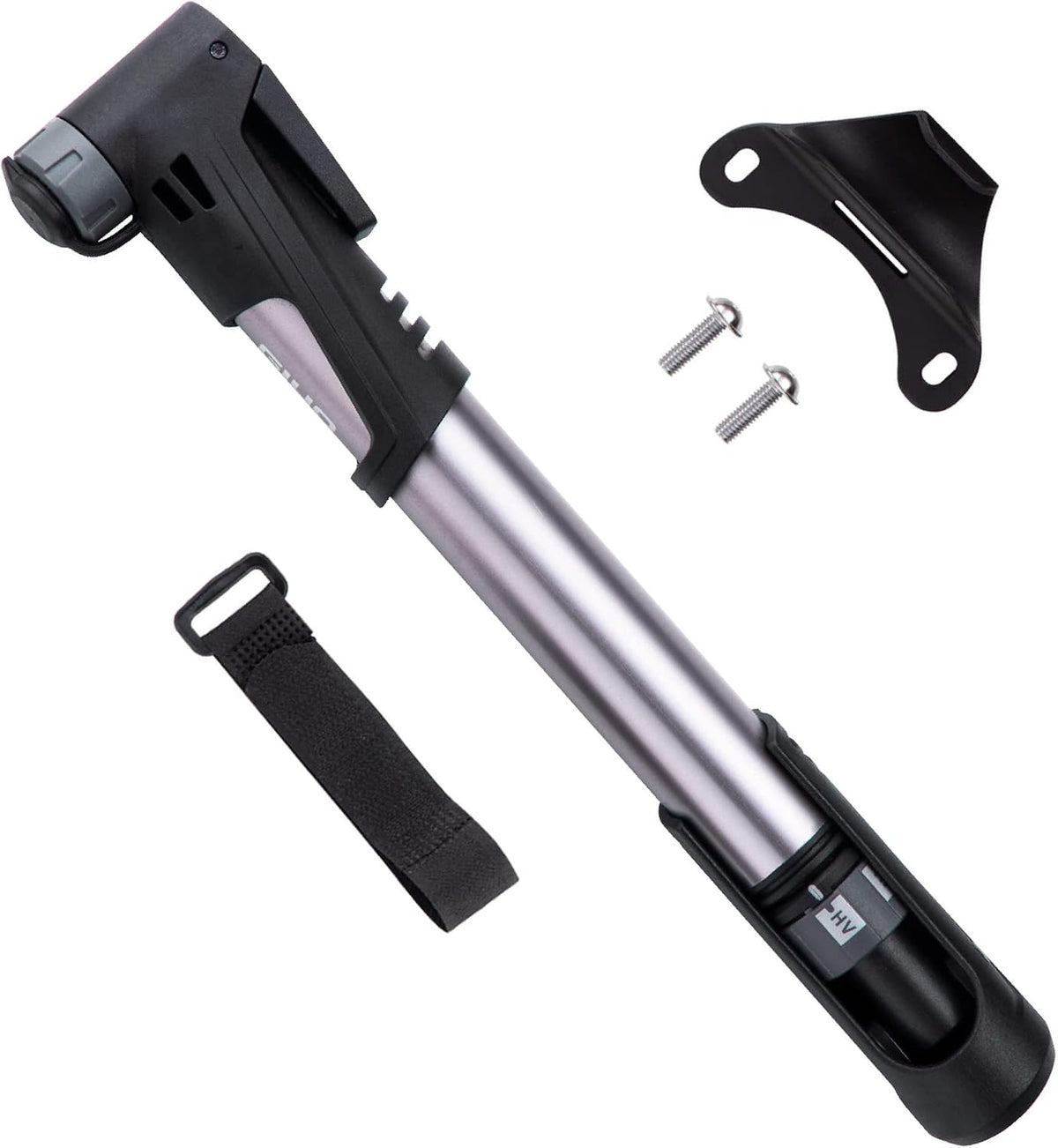 GIYO Bike Tire Pump | 2 Stage HP HV 120 PSI Max | Clever Valve Fits Presta & Schrader | for MTB & Road Frame Mounted (GP992) Taiwan Made