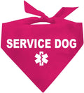 Service Dog Dog Bandana | 100% Cotton Adjustable Triangle |Service Dog | Working Animal | Assistance |Hot Pink, One Size (307)