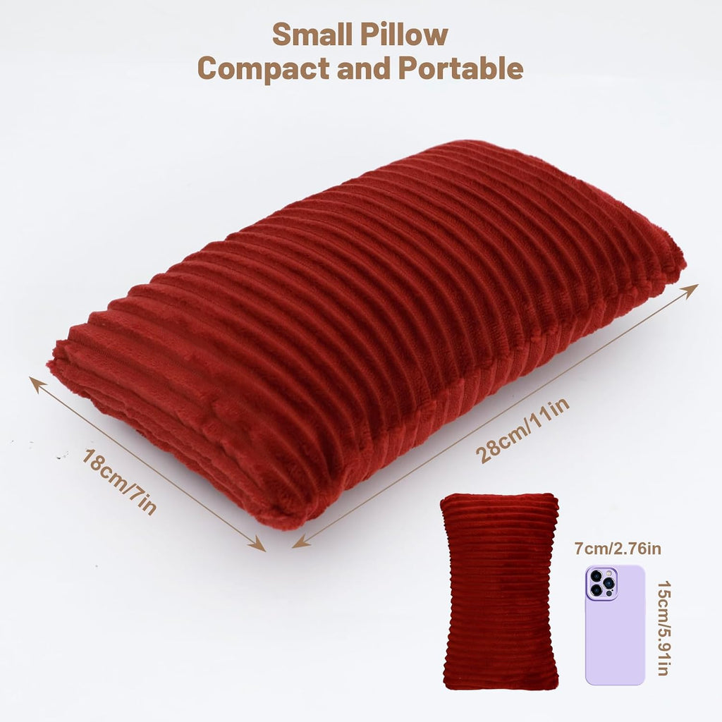 vocheer Small Pillow with Removable Cover, 11"x 7" Tiny Travel Pillow 2PCS
