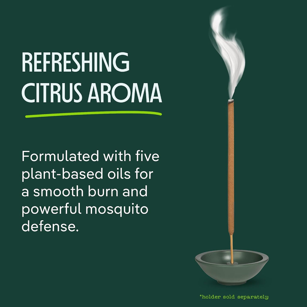 Murphy's Naturals Citronella Mosquito Repellent Incense Sticks, 24 Count | Bamboo-core sticks infused with citronella, rosemary, lemongrass, peppermint & cedarwood oils; 2+ hr burn for outdoor use