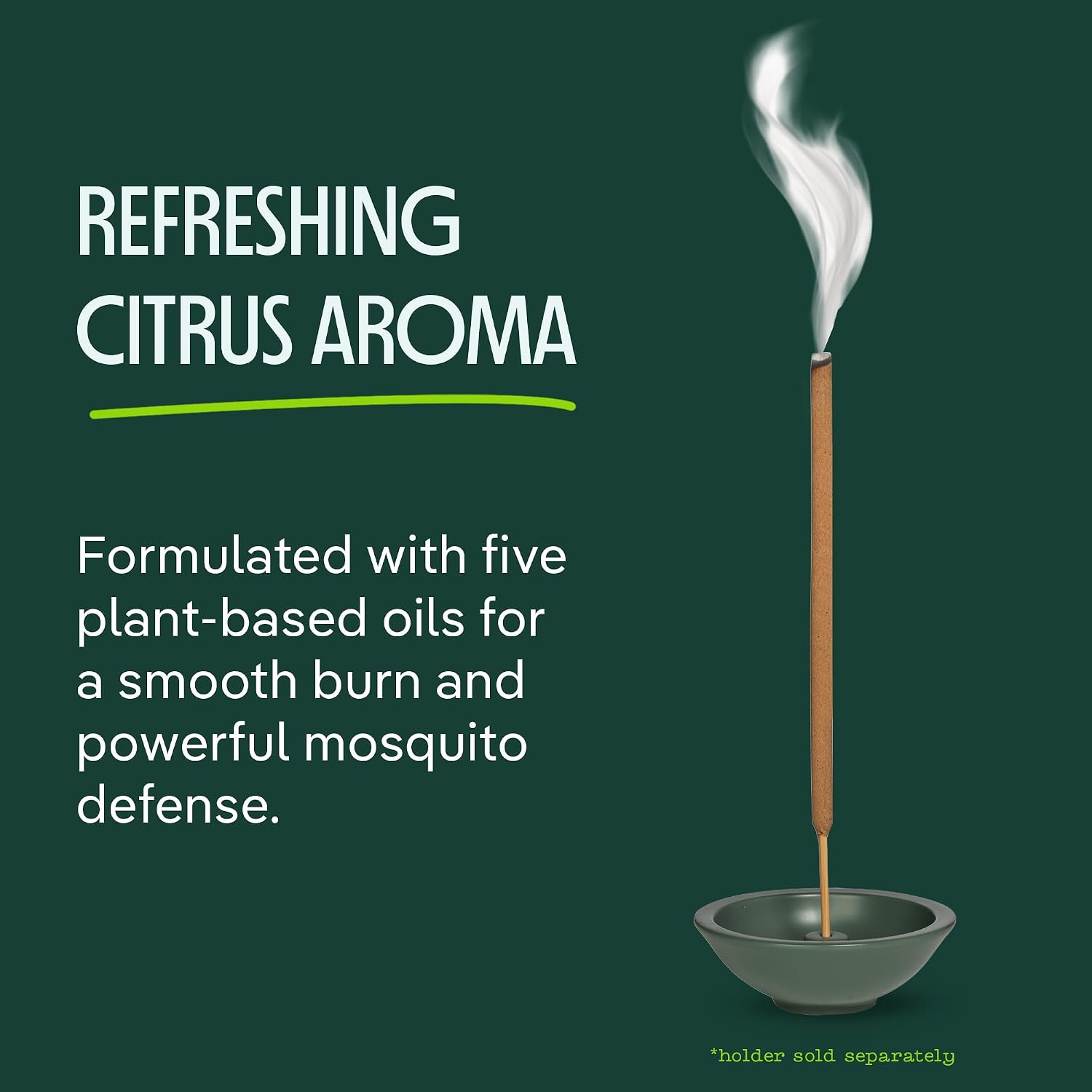 Murphy's Naturals Citronella Mosquito Repellent Incense Sticks, 24 Count | Bamboo-core sticks infused with citronella, rosemary, lemongrass, peppermint & cedarwood oils; 2+ hr burn for outdoor use