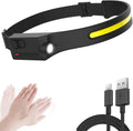 LED Headlamp Rechargeable with Motion Sensor USB Head Lamp Band Head light
