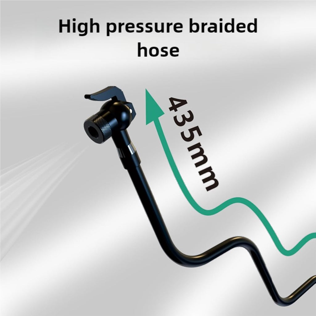 High-Pressure Tubeless Bike Tire Inflator Air Tank - 200 PSI Aluminum Alloy Bicycle Tyre Booster for MTB & Road Bike -Clik,Presta,Schrader valves Compatible