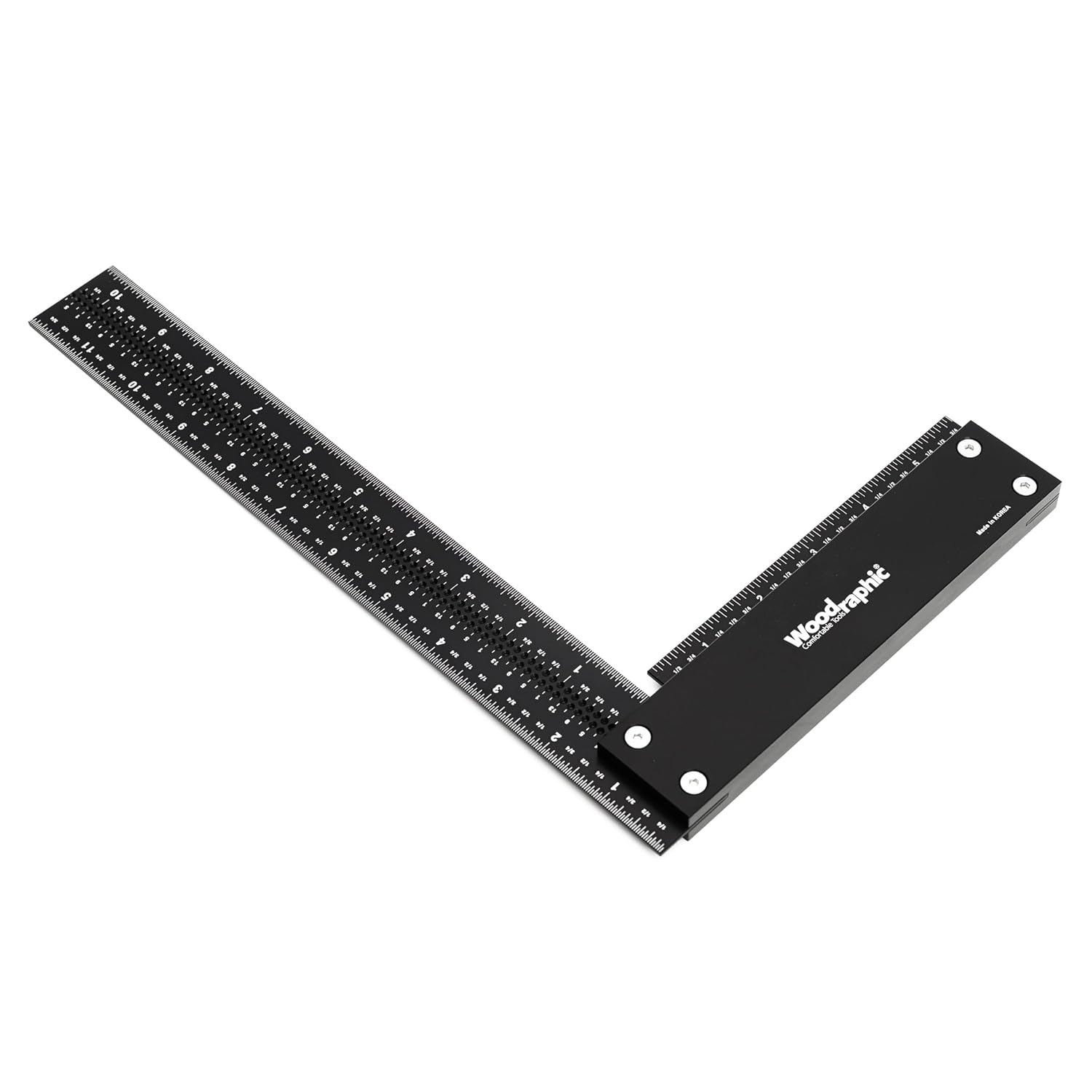 12 Inch Precision Woodworking Square, KOLAS Certified Squareness Tested, Laser Engraved Scales, Aluminum Framing & Machinist Square