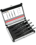 4Pcs Drill Bridge/Construction Reamer Bit Set 3/8" 1/2" 5/8" 3/4" with 1/2" Shank HSS Taper Chucking Reamer Bit Tool for Steel Metal Wood Alloy Drilling Hole with Aluminum Box