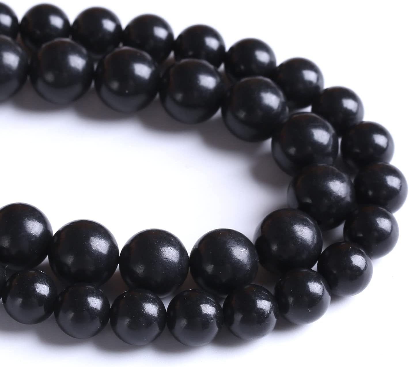 4MM 88PCS Natural Stone Shungite Beads Crystal Loose Beads for Jewelry Making DIY Bracelet