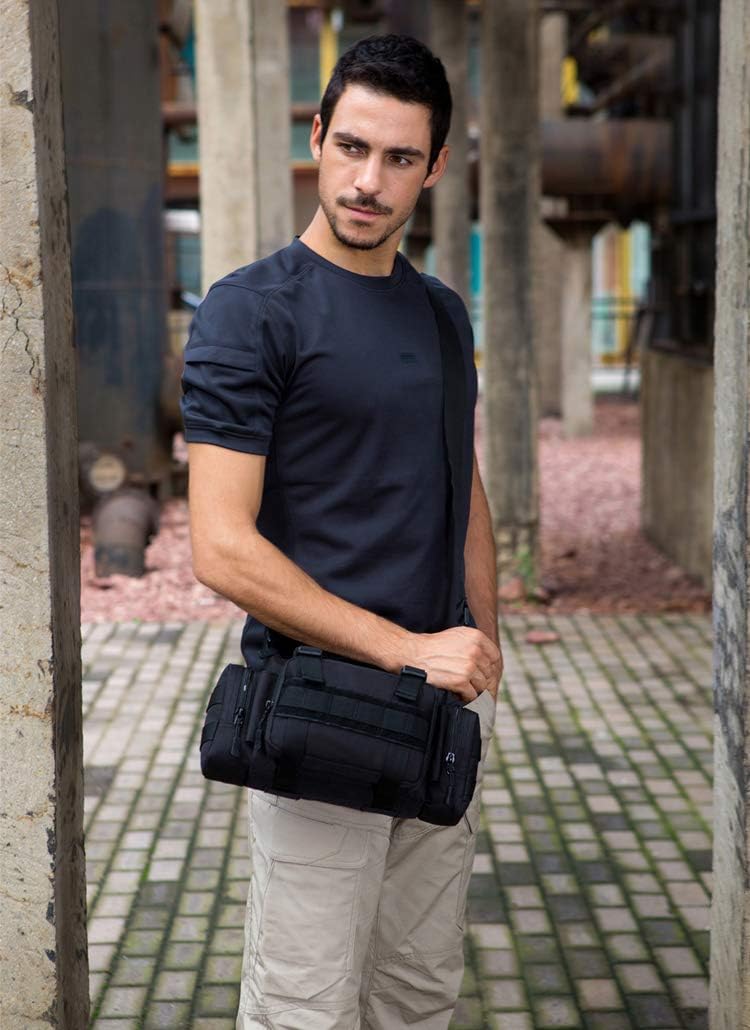 Utility 3P Military Tactical Duffle Waist Bags MOLLE Assault Shoulder Backpack Multifunction EDC Pouches Heavy Duty Fanny Packs (Black)