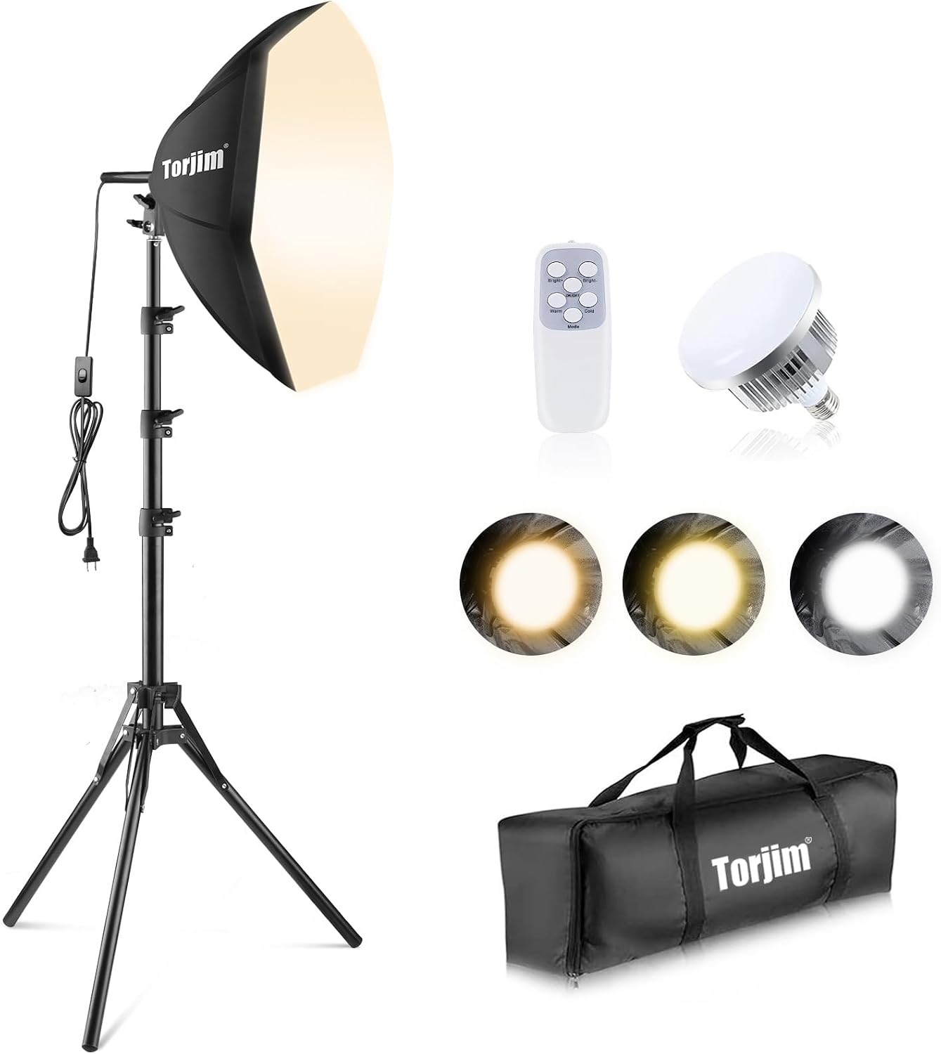 Torjim Softbox Photography Lighting Kit | 16" X 16" & 85W LED Studio Light
