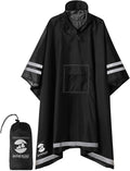 SaphiRose Hooded Rain Poncho Waterproof Raincoat Jacket for Men Women Adults