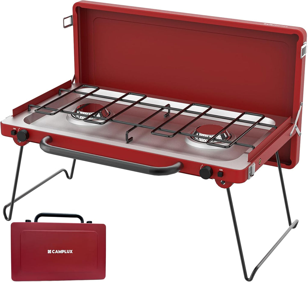 Camplux Propane Camping Stove 20,000 BTU, Camping Stoves 2 Burners with CSA Certification