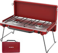 CAMPLUX Safari 2 Burner Propane Camping Stove 20,000 BTU, Portable 2 Burner Propane Camping Grill Stove with Foldable Legs, Push-Button Ignition, CSA Certified Regulator & Hose for Outdoor Cooking