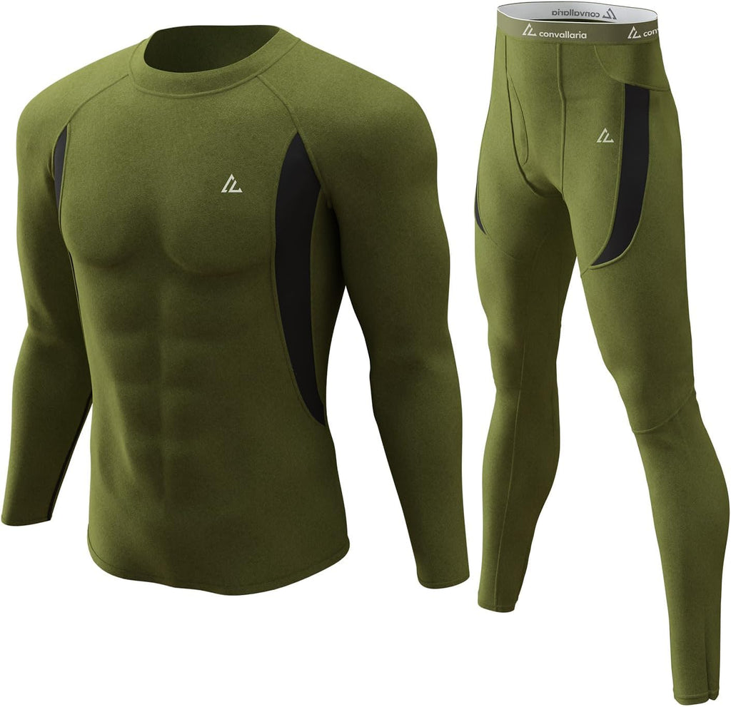 Mens Thermal Underwear Long Johns Set Cold Weather Hunting Base Layer