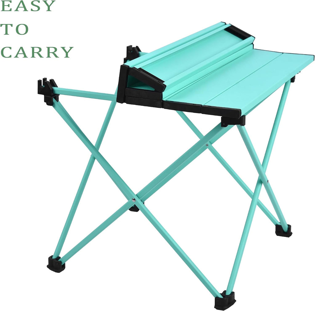 Grope Portable Camping Table,Aluminum Folding Beach Table (Sky Blue-S)