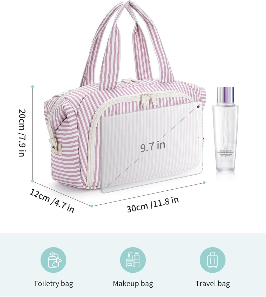 Narwey Travel Toiletry Bag for Women, Large Makeup Cosmetic Organizer Bag