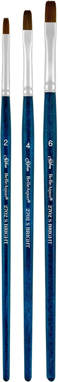 Silver Brush Limited BelleAqua Brights Watercolor Paintbrush Set, 3pc