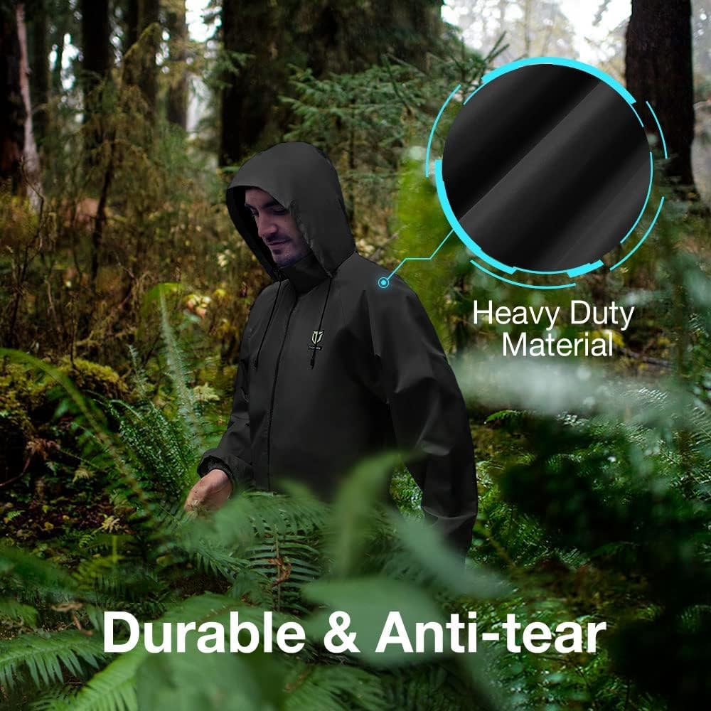 TIDEWE Rain Suit for Men, Waterproof Lightweight 2-Piece Rain Gear