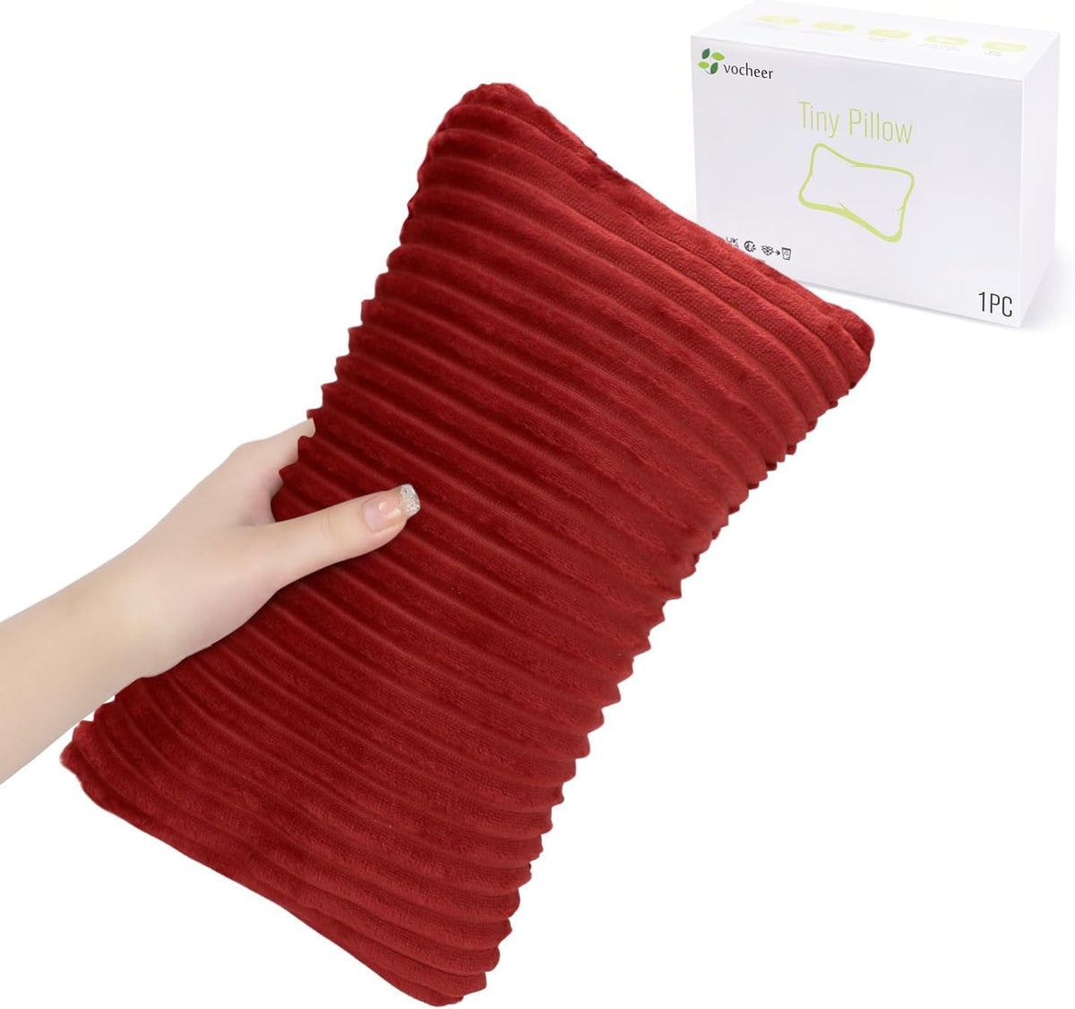 vocheer Small Pillow with Removable Cover, 11"x 7" Tiny Travel Pillow 2PCS
