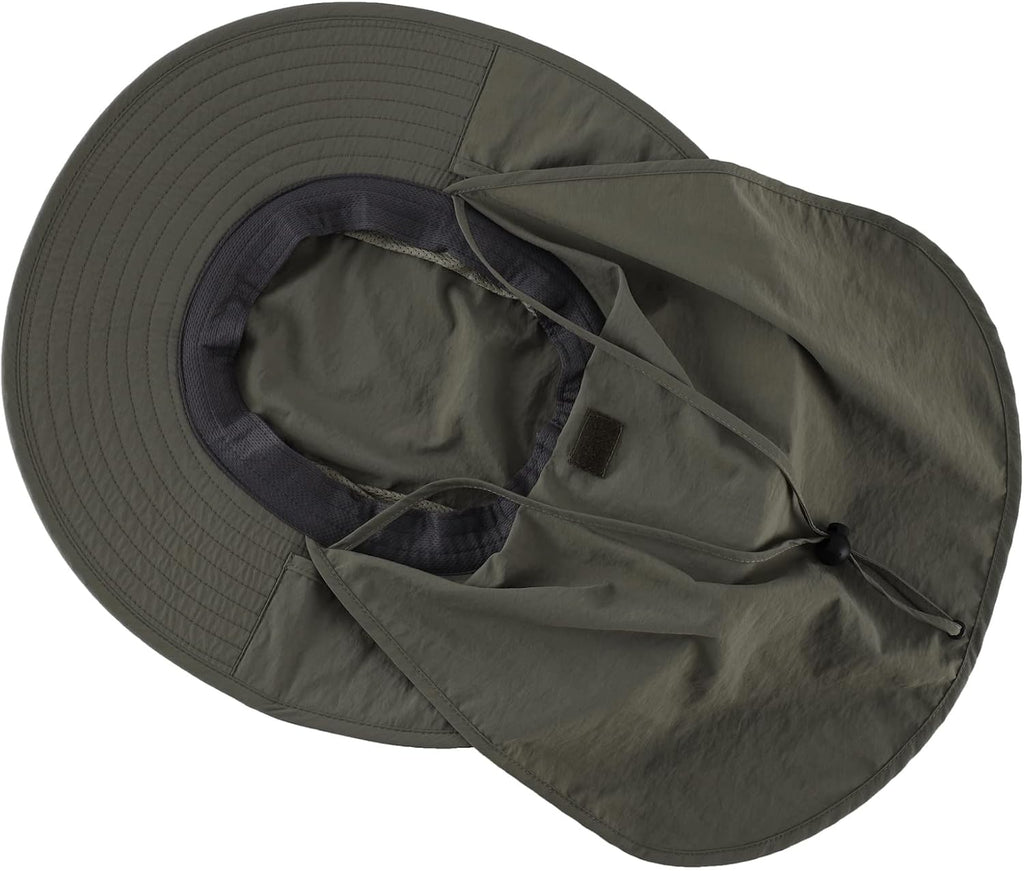 Home Prefer Outdoor UPF50+ Mesh Sun Hat Wide Brim Fishing Hat with Neck Flap Sun Hat for Men Women