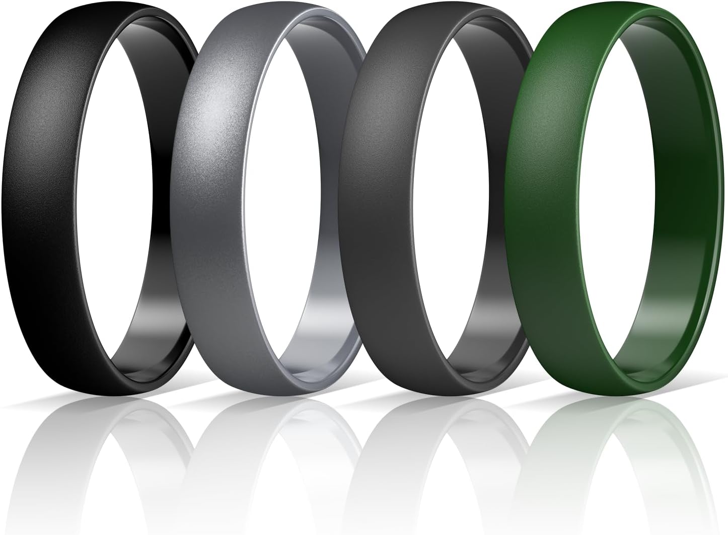 Egnaro Unisex Silicone Wedding Ring for Men & Women 4/5mm Wide 1.65mm Thick