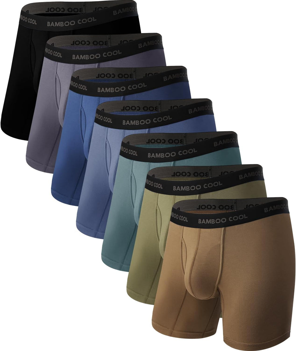 BAMBOO COOL Men's Cooling Underwear Ultra Soft Breathable Boxer Briefs Pack
