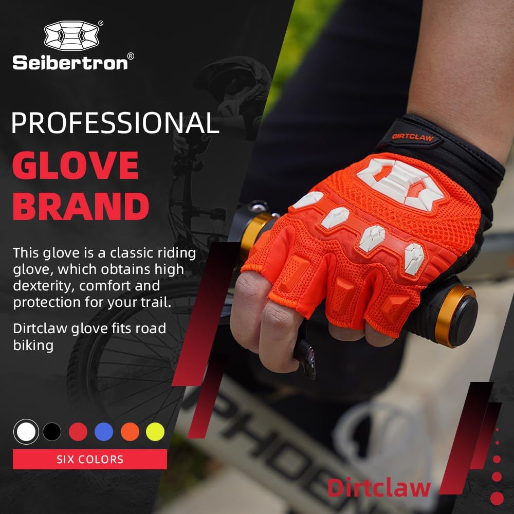 Seibertron Unisex BMX MX ATV MTB Racing Mountain Bike Bicycle Cycling Off-Road/Dirt Bike Gloves Road Racing Motorcycle Motocross Sports Gloves Touch Recognition Full Finger Glove