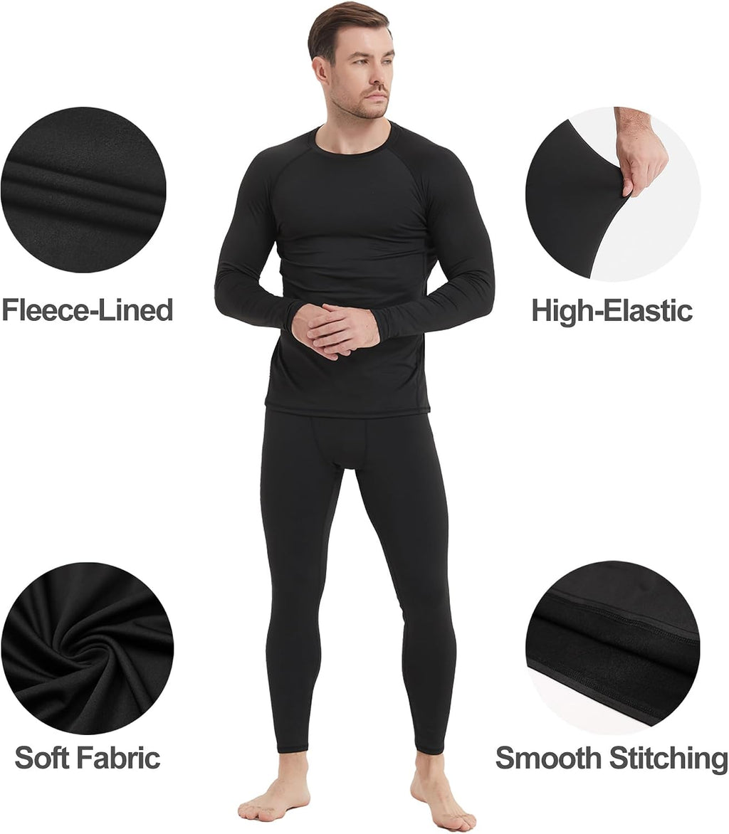 Dalavch 4 Pack Men's Thermal Compression Pants Fleece Lined Leggings